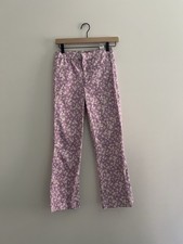 Zara Floral Flare Jeans Small
