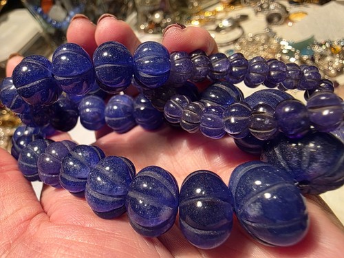 Heavy Blue Gemstones Sapphire? Necklace In Used Condition - Picture 16 of 23