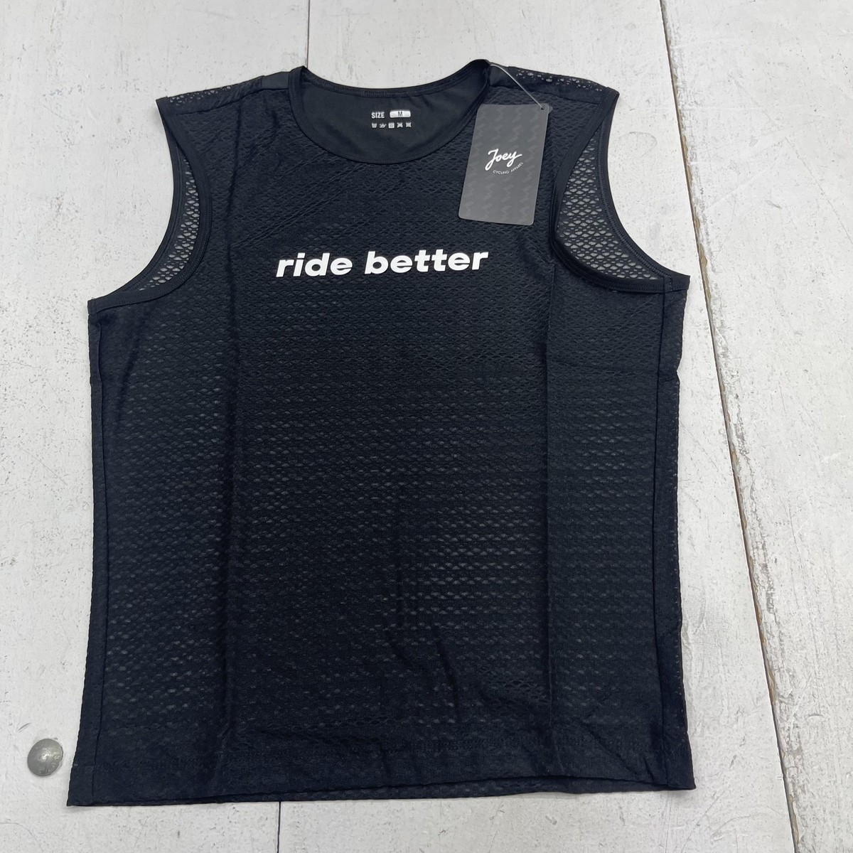 Joey Cycling Base Layer Tank Mens Medium Black Mesh Sleeveless Undershirt |  eBay