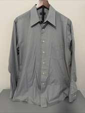 Arrow Wrinkle Free Poplin Men s Long Sleeve Button Up Shirt, Size L 16 34/35