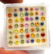 Natural Multi Sapphire Round Cut Loose Gemstone Lot 20 Pcs 2.50-3 MM 2 CT