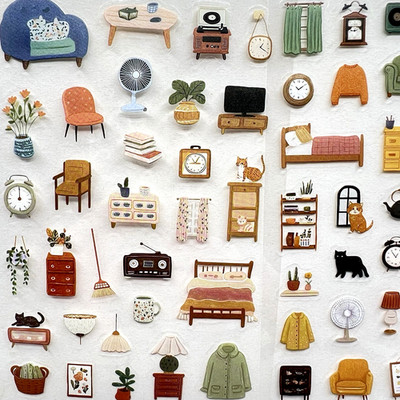 Cozy Home Furniture Stickers Junk Journal Collage Planner Scrapbooking