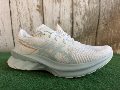 ASICS Novablast 4 Womens 6.5 White Aqua Angel Running Shoes FF Blast