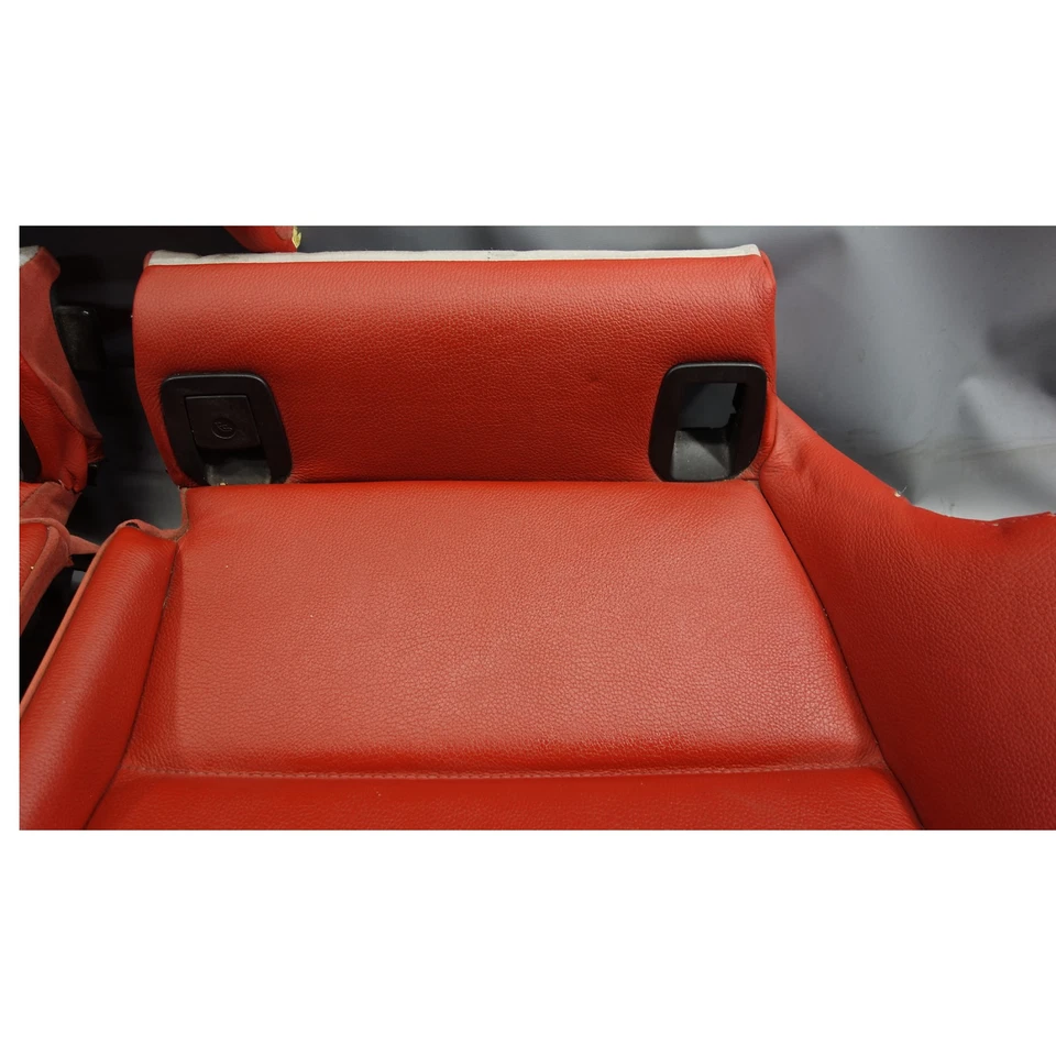 BMW E92 2010-2013 serie 3 cupé asiento trasero almohadillas inferiores cuero rojo coral original Foto 3 de 4