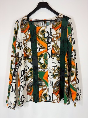GERRY WEBER Casual Blouse Women's LARGE Loose Fit Long Sleeve Patterned
