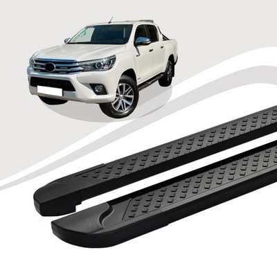 Trittbretter Toyota Hilux Revo ab Baujahr 05/2015 ALMO Schwarz mIt ABE