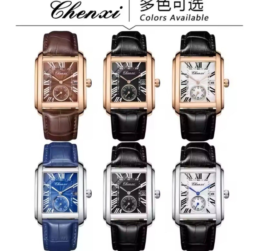 Montre Homme CHENXI Rectangulaire Cadran Analogique Bracelet Métal