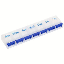 Weekly Pill Organizer Arthritis Friendly, BPA Free Travel 7 Day Pill Box Case