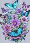 Butterfly Stamped Cross Stitch Kits - Flowers Needlepoint Counted Cross Stitch K