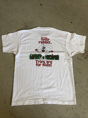#ad Vintage 80’s Trips Are For Kids Parody T Shirt Silly Rabbit $125.00