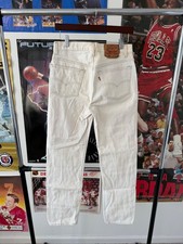 Vintage 90s Levis 501 XX Button Fly White Straight Jeans Size 31X32 Made In USA