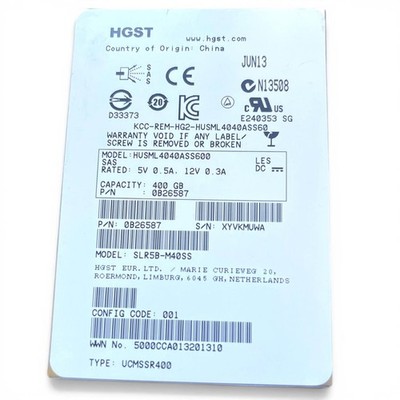 HGST Ultrastar 400GB 2.5'' Enterprise SSD SAS 12Gb/s HUSML4040ASS600 0B26587 RAM
