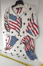Divots American Flag Shirt Mens 2XL Golf Polo USA short sleeve Vintage