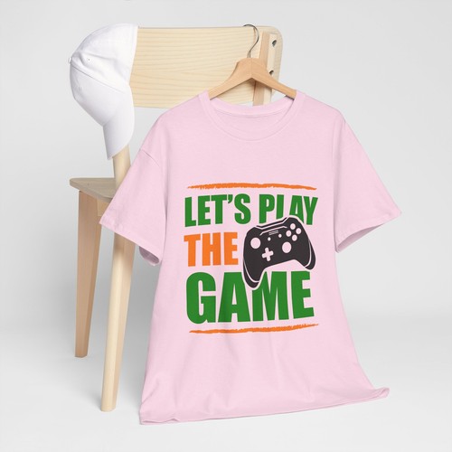 Gaming Video Games Unisex Heavy Cotton Tee T-Shirt 'Let's Play' - Picture 109 of 121