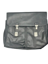 Perry Ellis Portfolio Black Genuine Leather B...