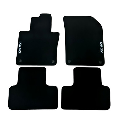 Car Floor Mats Velour For Volvo XC60 Waterproof Black Carpet Rugs Auto Liners 4p