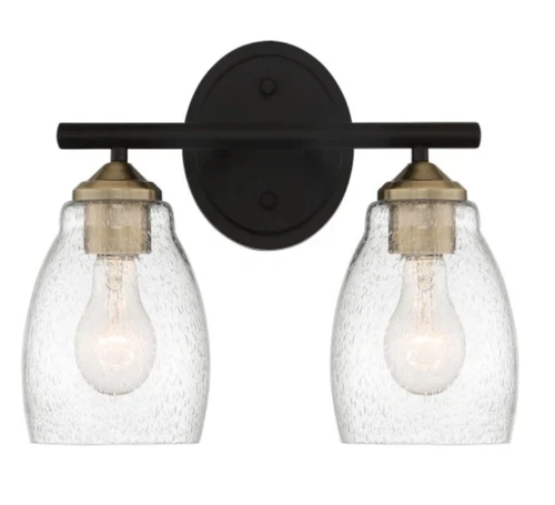 Minka Lavery Winsley 2 Light Bath Light, Coal/Stained Brass - 2432-878 - Picture 2 of 3