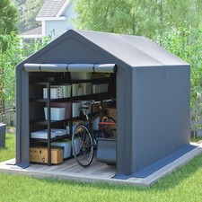 Gerätehaus 190X296x200cm Gartenschuppen Lagerzelt Garagenzelt Zeltgarage Grau