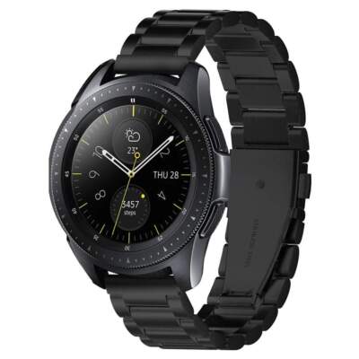 Armband für Galaxy Watch 20mm Spigen Uhrarmbänd Uhrbänd Uhrenarmband Schwarz