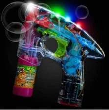 Light Up Bubble Gun with Bright LED Lights - Blower Shooter Party Novelty Toy