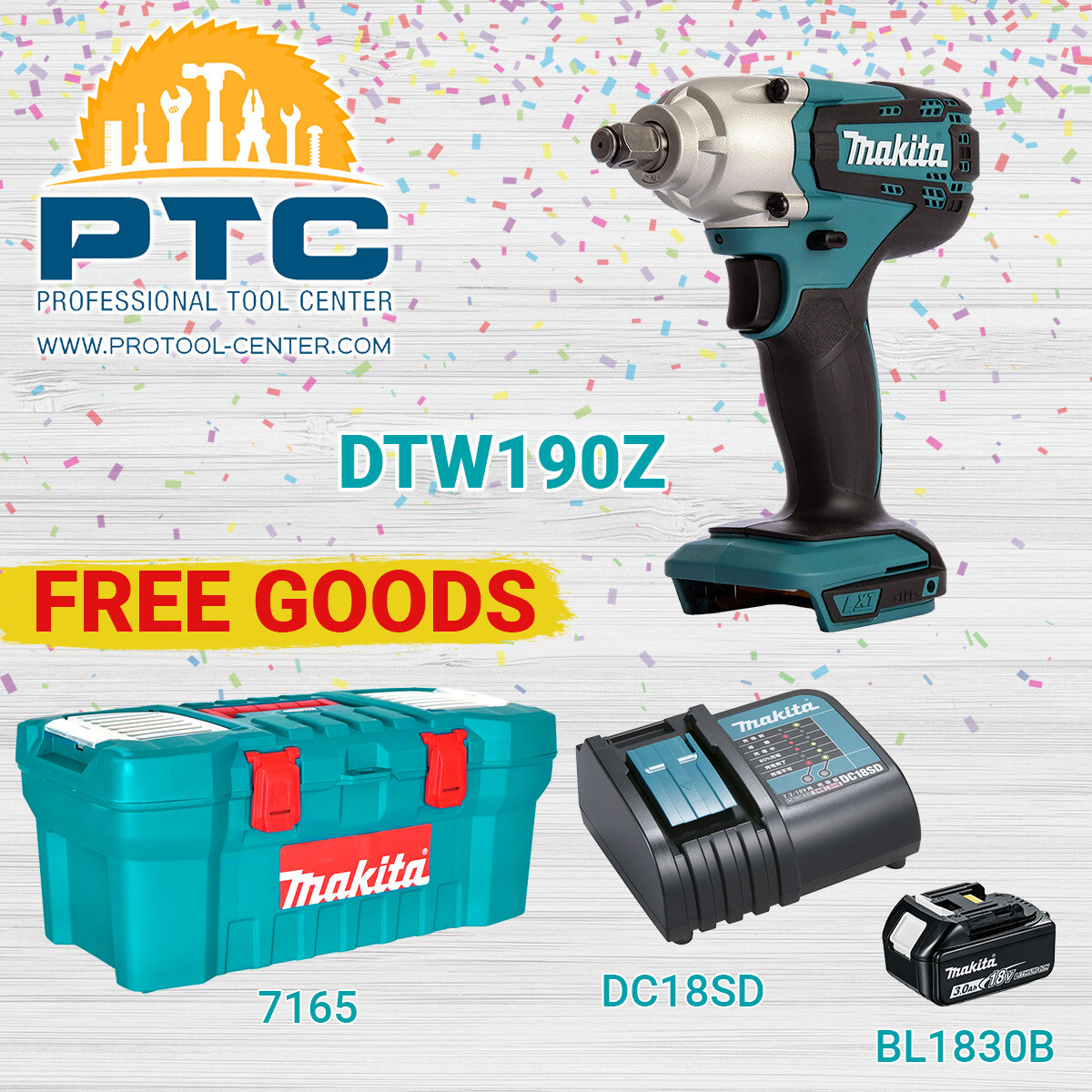 Makita 18V LXT Cordless Impact Wrench DTW190Z – Body Only, No Battery