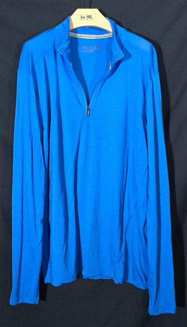 Smartwool Merino Wool LS Base Layer Men's 1/4 Zip Pullover #SW016956 Blue L*