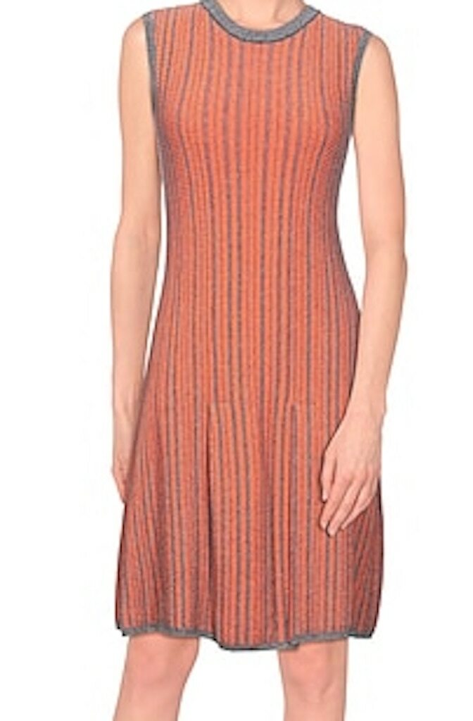 WOW! New Victoria Beckham knit sleeveless dress orange grey size 2 (med) $1270