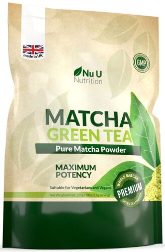 Matcha Green Tea Powder Premium Grade 250g Double Size Pouch UK Manufactured - Afbeelding 1 van 8