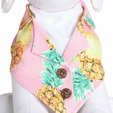 Pink Hawaiian Dog Bandana Scarf Pineapple size M