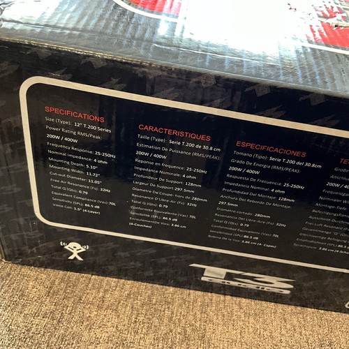 T3 Audio T.200 Series 12’’ SUBWOOFER 400W BASS SPEAKER NEW - Picture 3 of 6
