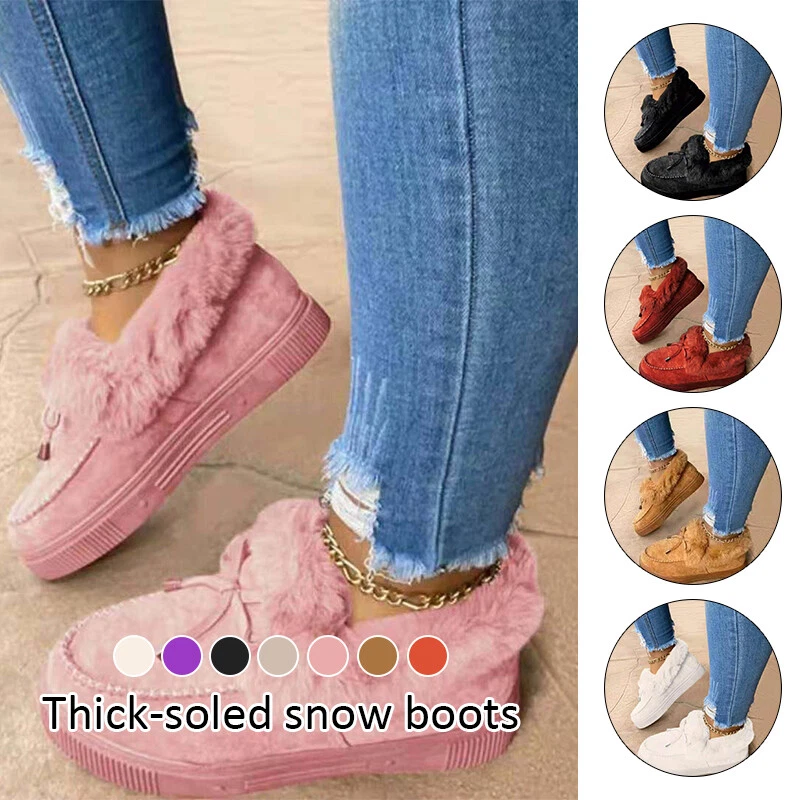 Ankle moccasins top with fur