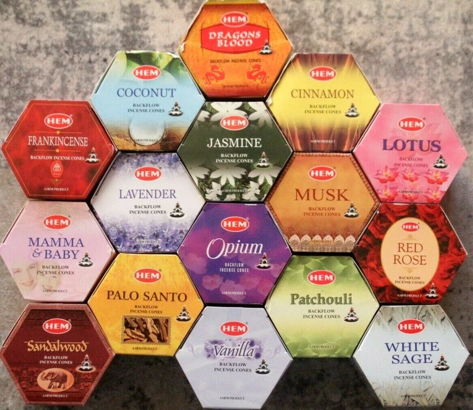 HEM 20 - 400pcs Large Extended Long Burn Backflow Incense Cones Floral Back Flow - Image 3 of 4