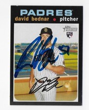 2020 HERITAGE DAVID BEDNAR PADRES PIRATES AUTOGRAPHED SIGNED BASEBALL CARD RC