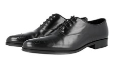 AUTH LUXURY PRADA OXFORD BUSINESS SHOES 2EA141 BLACK NEW US 12.5 EU 45,5 46