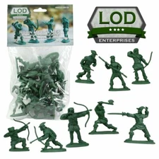 LOD Enterprises Plastic Figure Set LOD006 Medieval Robin Hood & Merry Men- Green