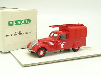 Miniroute Résine 1/43 - Peugeot 402 Commerciale Pompiers de Cognin 1937 - Photo 1/2