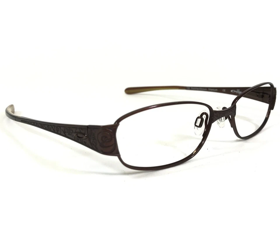 Monturas de gafas Oakley vintage Poetic 2.0 marrón pulido brillante 50-16-132 Foto 3 de 4