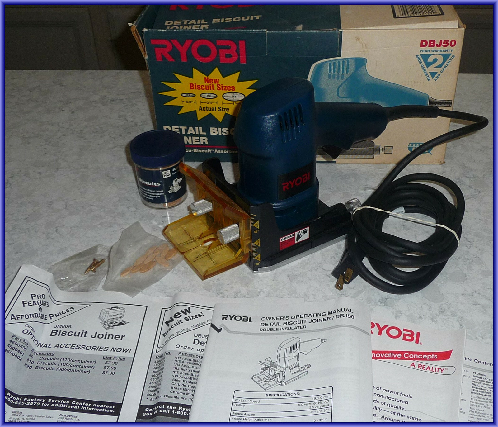 Usa In Made 50 Dbj Dbj50 Model Joiner Biscuit Detail Ryobi Free