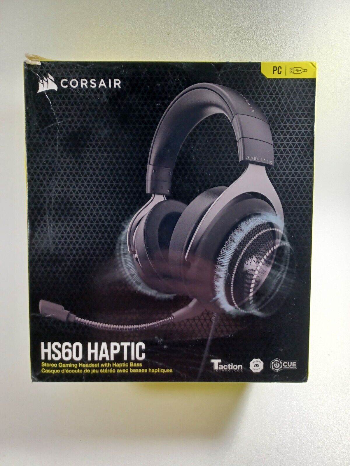 Corsair HS60 HAPTIC Stereo Carbon-New Headset Gaming 840006644453 | with PC Haptic Bass eBay Sealed