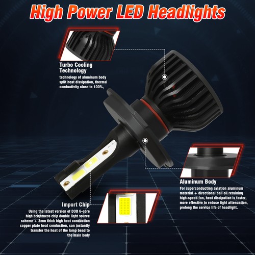 For Nissan Versa 2007-2018 LED Headlight Bulb High Low Beam H4+H11 Fog Light P4C - Picture 10 of 17