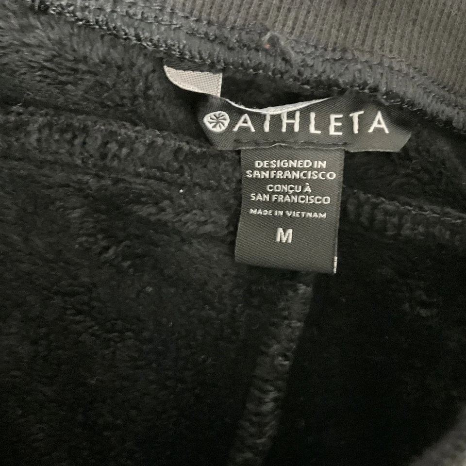 Joggers de terciopelo negro Athleta con cordón puños elásticos medianos Foto 2 de 4