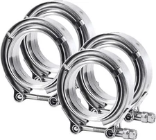 4x Exhaust Downpipe 3inch V-band Clamp 3" Male/Female Flange Kit SS304 stainless