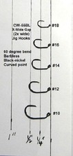 50 Extra Wide Gap Jig Hooks CW-55BL-Barbless,...