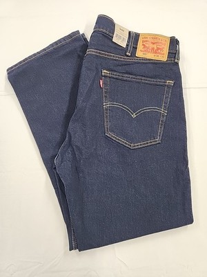 Levis 505 Dark Rinse Jeans Men's Size 38x30 Denim Straight Leg Regular Fit NWT