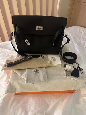 Hermes Kelly Messenger GM 2025 Black Togo Palladium Hardware Neu Ungetragen v...
