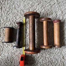 Vintage Antique Wooden Spools Textile Mill Th...