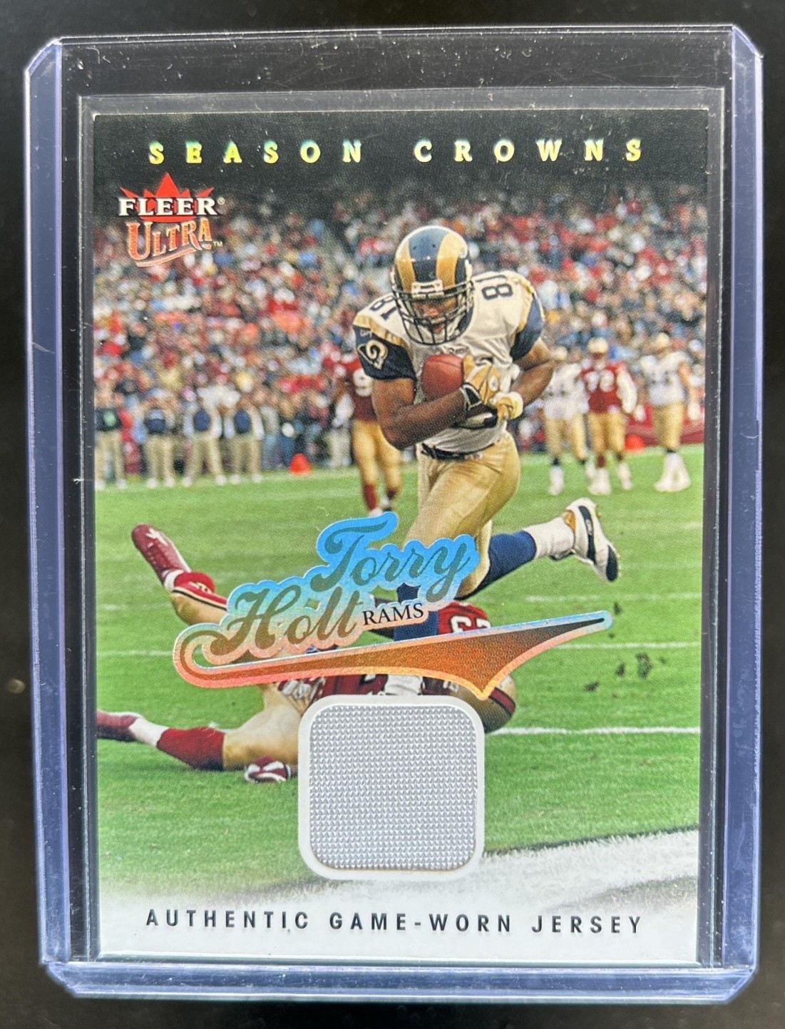2004 Fleer Ultra Torry Holt Season Crowns Game Used Silver Jersey #/149 Rams