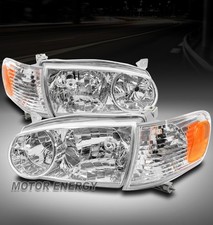 For 01-02 Toyota Corolla Replacement Headlights Wcorner Lamps Chrome Leftright