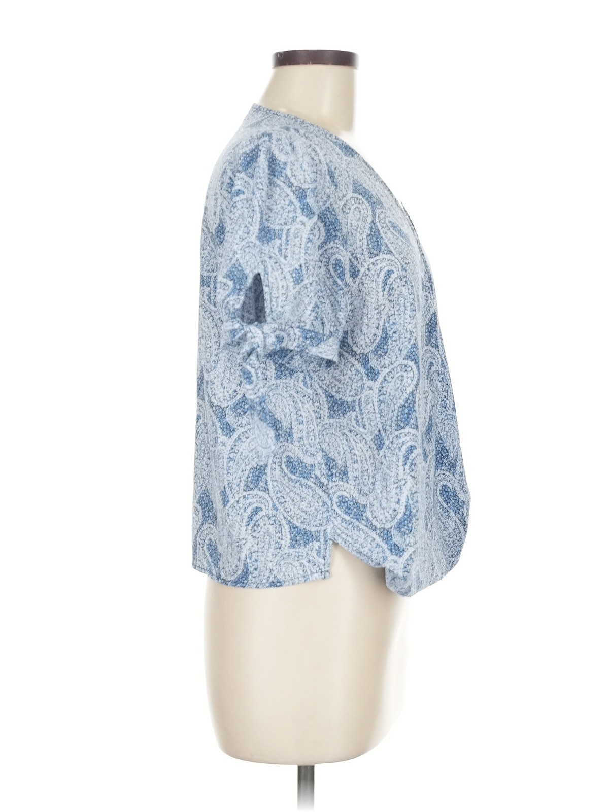 MICHAEL Michael Kors Women Blue Short Sleeve Blouse M thumbnail 3