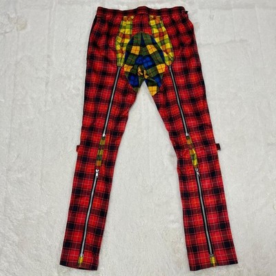 adidas x JEREMY SCOTT Red Check Pants Regular Size M Unisex Adults